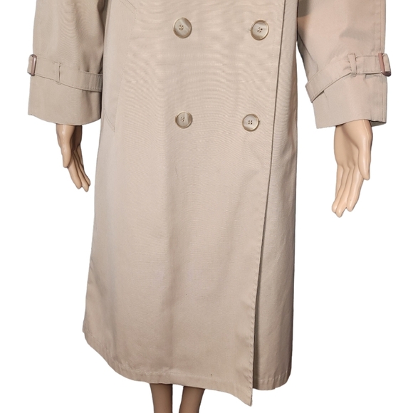 London Fog lined Trench / Rain Coat Made in USA Womens 6PET Excellent Like New - Picture 4 of 11